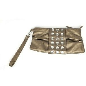 Steve Madden Bronze Metallic Button Studs Clutch